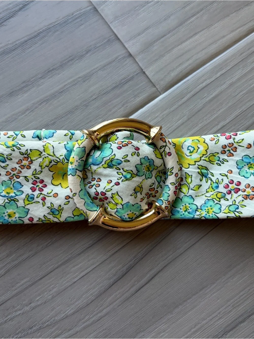 Jcrew Floral Print Double-Ring Fabric Belt